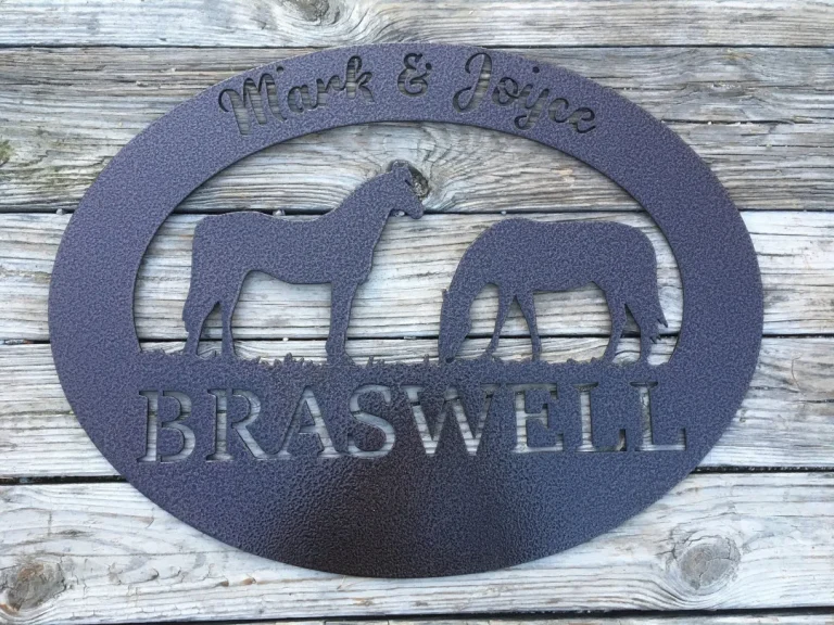 Personalized Family Name Horse Metal Sign, Last Name Sign, Metal Horse Sign, Outdoor Metal Sign, Wedding Gift, Custom Metal Sign