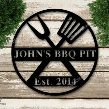 Personalized Bbq Sign, Grilling Gifts, Outdoor Kitchen Metal Sign, Personalized Metal Sign, Grill Gifts For Dad, Metal Sign For Outdoors