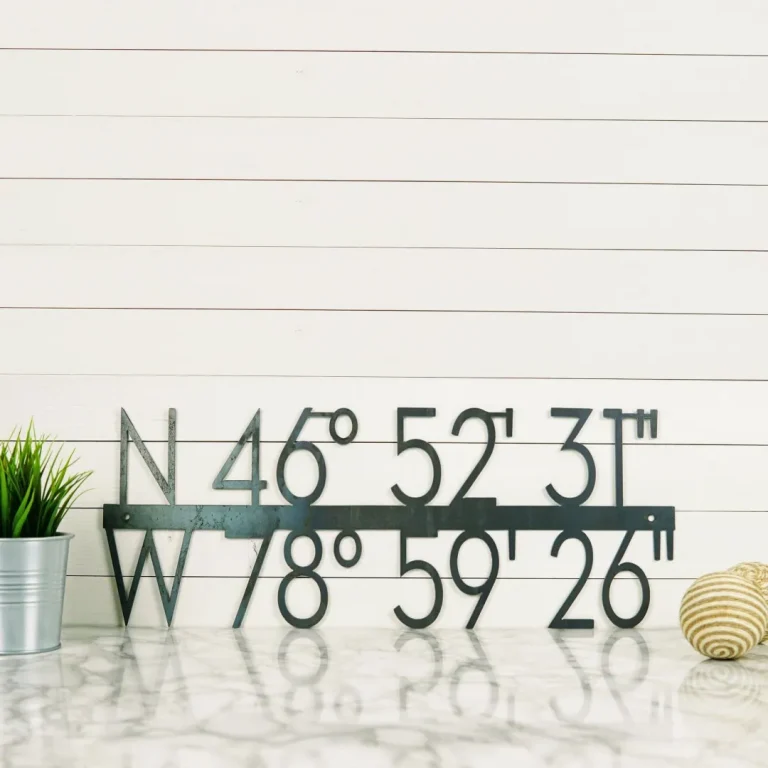 Gps Coordinates Sign, Latitude Longitude Signs, Wedding Gift, Housewarming Gift, Realtor Closing Gift, Iron Anniversary Gift
