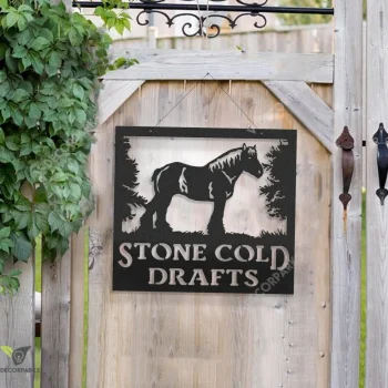 Metal Draft Horse Sign, Indoor Or Outdoor Metal Draft Horse Sign