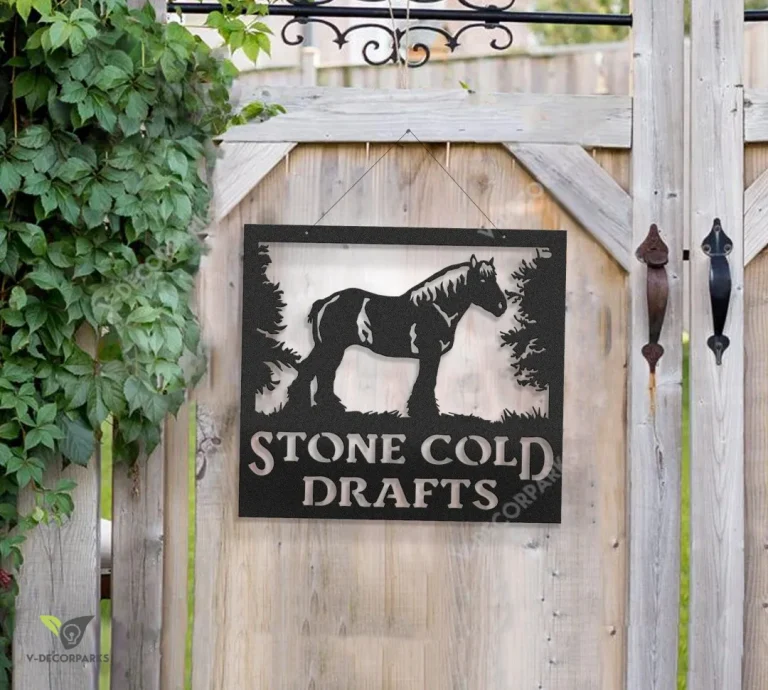Metal Draft Horse Sign, Indoor Or Outdoor Metal Draft Horse Sign