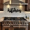 Kitchen Sign, Metal Word Art, Kitchen Wall Decor, Kitchen Gifts, Metal Cursive Letters, Word Signs, Kitchen Words For The Wall,