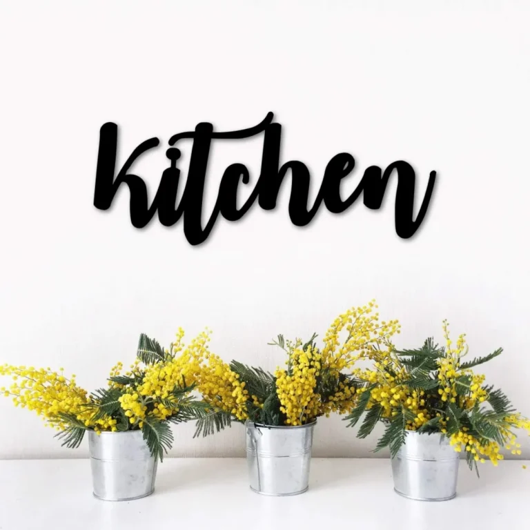 Kitchen Sign, Metal Word Art, Kitchen Wall Decor, Kitchen Gifts, Metal Cursive Letters, Word Signs, Kitchen Words For The Wall,