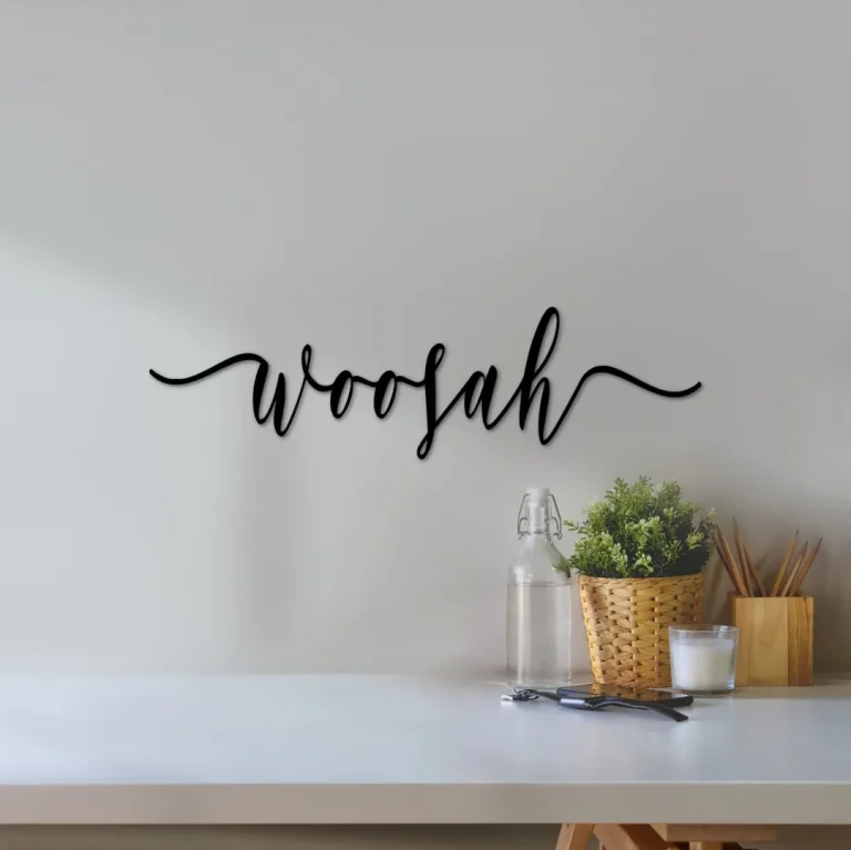 Woosah Sign, Relax Decor, Bathroom Wall Decor, Metal Wall Art, Chill Inspirational Words, Relax Humor, Meditation Yoga Room Decor