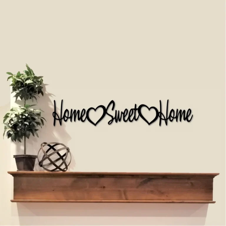 Home Sweet Home Sign, Metal Cutout Word Art, Heart Decor, Words For The Wall, Cursive Sign, Entryway Decor, Kitchen Sign| Home Sign