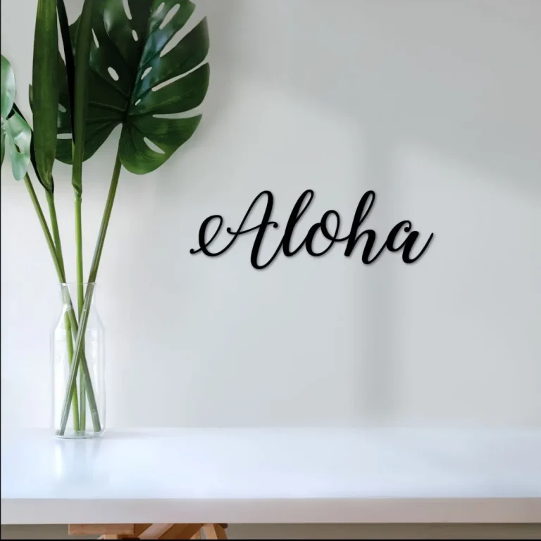 Aloha Sign, Cursive Metal Wall Decor, Aloha Decorations, Aloha Gift, Luau Sign, Aloha Metal Sign, Hawaiian Decor, Script Metal Art