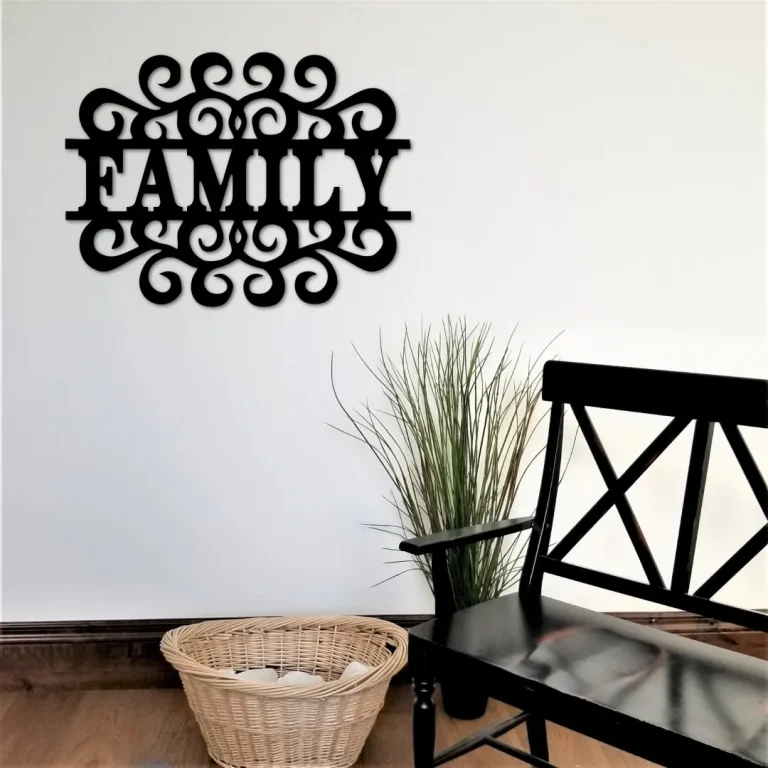 Family Metal Word Art With Scrolls,metal Family Sign, Gallery Wall Decor, Housewarming Gift, Living Room Decor, Gift Idea For Her