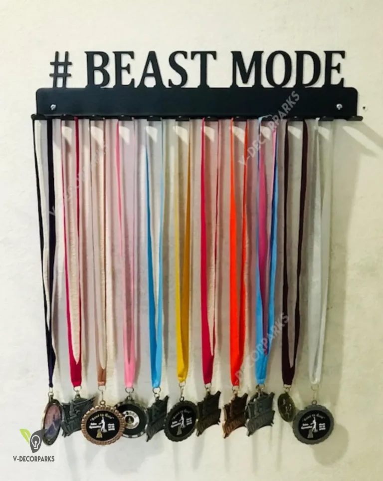 Wrestling - #beast Mode - Medal Hanger Holder Display Rack 12 Hooks, Cut Metal Sign, Metal Wall Art