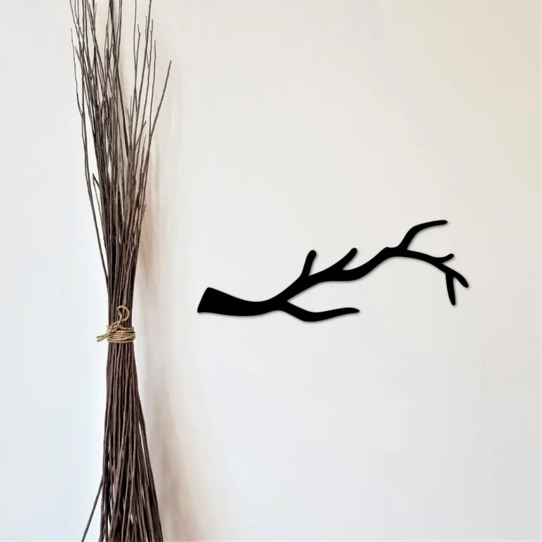 Tree Branch Wall Art, Rustic Decor, Single Tree Branch Metal Wall Decor ...