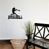 Baseball Sign, Metal Wall Art, Baseball Player Bedroom Decor, Kids Room Metal Sports Sign, Gift For Son, Grandson, Husband Or Boyfriend