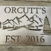 Personalized Metal Cabin Sign, Personalized Established Sign, Rustic Cabin Sign