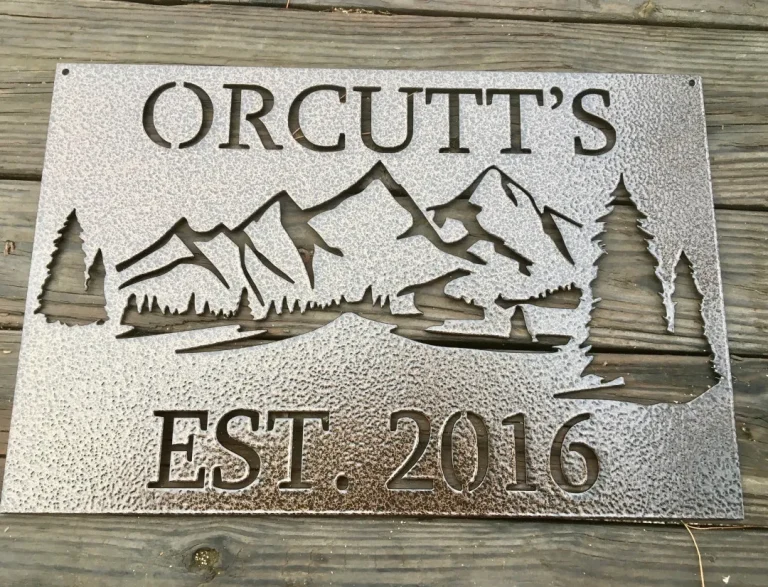 Personalized Metal Cabin Sign, Personalized Established Sign, Rustic Cabin Sign