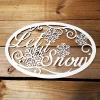 Let It Snow Winter Season Metal Sign - Holiday Wall Decor - Christmas Decoration - White Winter Wall Hanging