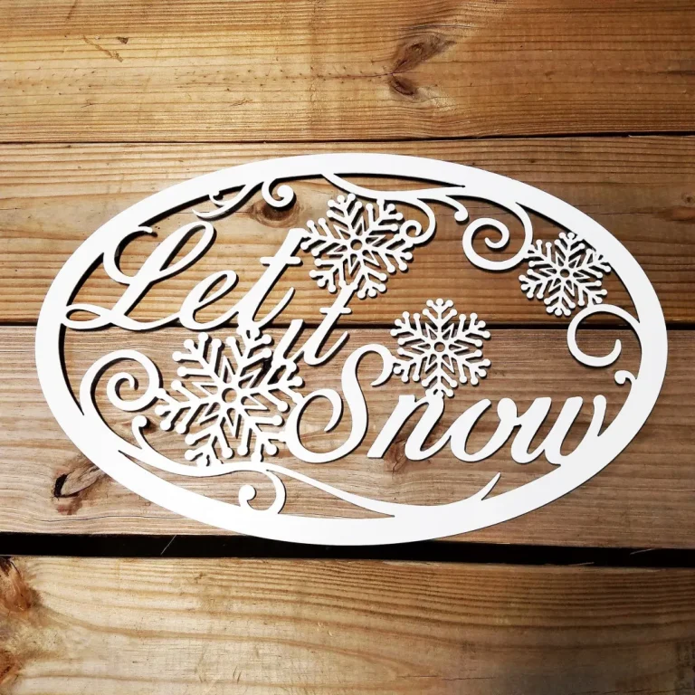 Let It Snow Winter Season Metal Sign - Holiday Wall Decor - Christmas Decoration - White Winter Wall Hanging