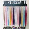 Unstoppable- Medal Hanger Holder Display Rack 12 Hooks, Cut Metal Sign, Metal Wall Art