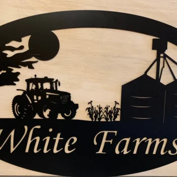 Farm Sign, Grain Bin Sign ,3ft Farm Sign Grain Bin Tractor Corn Stalks, Metal Wall Art, Metal House Sign