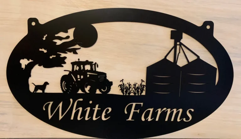 Farm Sign, Grain Bin Sign ,3ft Farm Sign Grain Bin Tractor Corn Stalks, Metal Wall Art, Metal House Sign