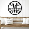 Custom Family Name Metal Sign, Initial Sign, Metal Monogram Sign, Door Hanger, Last Name Sign, Metal Wall Art, Metal Decorative Wall Art