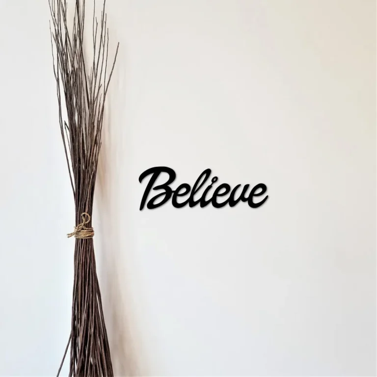 Believe Metal Sign Word Art, Believe Gift, Inspirational Words, Believe Wall Decor, Believe Sign, Script Font, Metal Letters Cutout