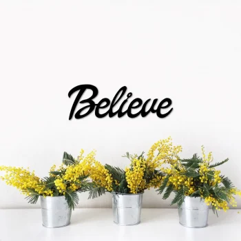 Believe Metal Sign Word Art, Believe Gift, Inspirational Words, Believe Wall Decor, Believe Sign, Script Font, Metal Letters Cutout