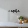 Simplify Arrow Sign, Metal Wall Art, Arrow Decor, Simplify Word Art, Steel Script Word, Word Arrows, Simplify Sign, Cursive Word