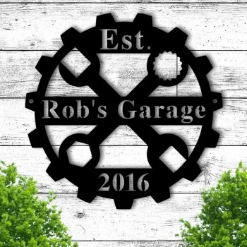 Garage Sign - Custom Shop Sign, Personalized Garage, Dads Garage Shop Sign, Buisiness Shop Man Cave Gifts