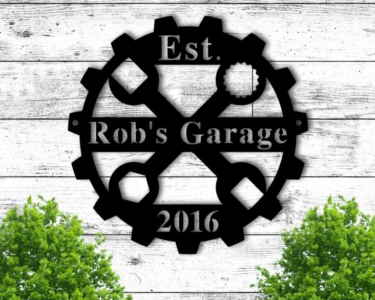 Garage Sign - Custom Shop Sign, Personalized Garage, Dads Garage Shop Sign, Buisiness Shop Man Cave Gifts