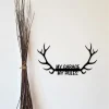 My Garage Sign With Antlers, Metal Wall Art, My Garage My Rules Garage Sign, Antler Decor, Garage Art, Gift For Him, Custom Metal Sign