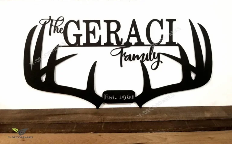 Custom Antler Last Name Sign, Personalized Family Sign With Established Year, Metal Deer Antlers, Family Home Decor, Anniversary Gift