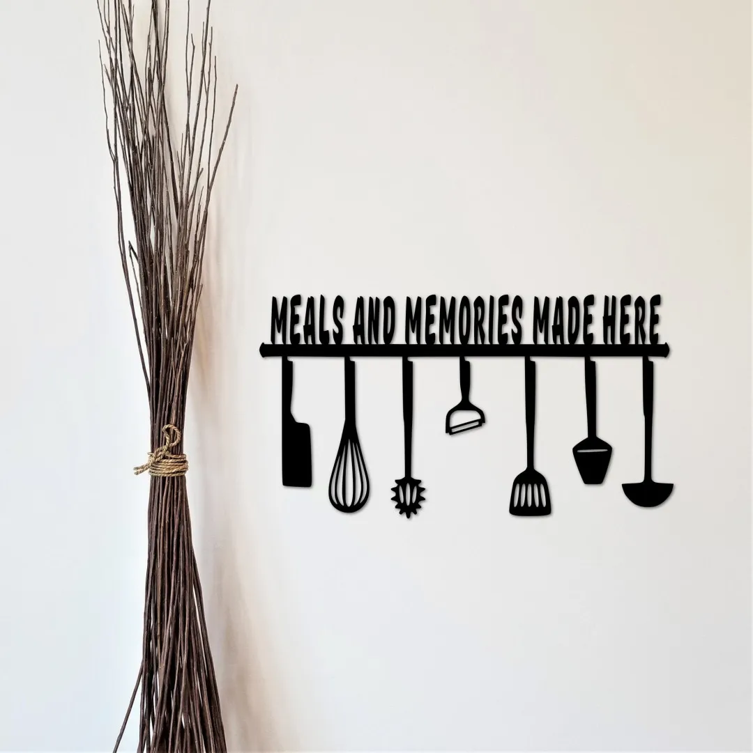 il_fullxfull.2199359736_87eg_1024x1024_2x_1bc83b98-8c98-4b76-bd4b-ec06a9b52036.webp Meals And Memories Made Here Sign, Metal Kitchen Signs, Wall Quote, Foodie Gifts, Metal Wall Art, Kitchen Decor, Dining Room Wall Art