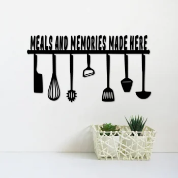 Meals And Memories Made Here Sign, Metal Kitchen Signs, Wall Quote, Foodie Gifts, Metal Wall Art, Kitchen Decor, Dining Room Wall Art