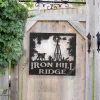 Custom Metal Windmill Calf Cactus Sign, Windmill Sign Metal