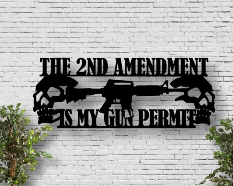 Second Amendment Metal Sign - Right To Bear Arms Sign - Gun Permit Sign - Fathers Day Gift - Metal Sign - Housewarming