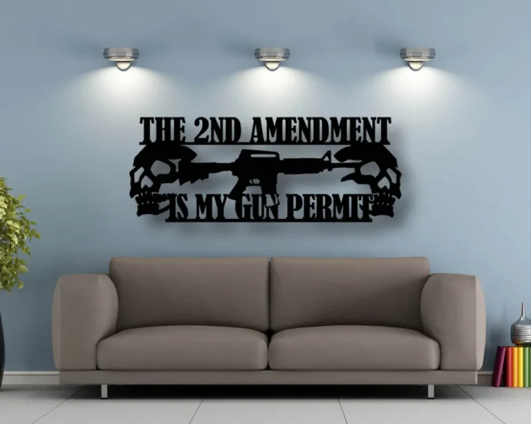 Second Amendment Metal Sign - Right To Bear Arms Sign - Gun Permit Sign - Fathers Day Gift - Metal Sign - Housewarming