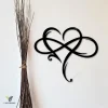 Metal Heart Infinity Sign, Infinity Symbol With Heart, Valentine Couples Gift, Gift For Her, Gift For Him, Metal Love Sign