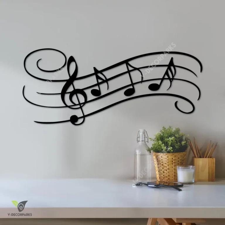 Music Notes Metal Wall Art - Musician Gifts, Play Musician Wall Art, Music Notes Wall Decor, Music Room Wall Art, Cutout Music Sign