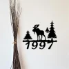Wildlife Metal Address Marker With Moose And Pine Trees, Outdoor Metal Sign, Rustic Home Address Sign, Custom Metal Sign, Cabin Decor