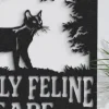 Your Name Custom Metal Cat Sign, Cat Lovers Sign Wall Decor