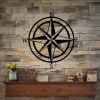 Nautical Compass Rose Metal Wall Art, Compass Metal Sign, Nautical Wall Decor, Beach Wall Art, Travel Explore Decor Gifts, Direction