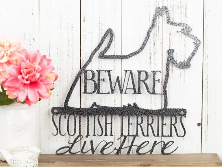 Scottish Terrier Sign, Scottie, Dog Sign, Metal Wall Art, Scottish Terrier Gift, Wall Decor, Laser Cut Metal, Silver Vein Shown