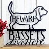 Basset Hound Metal Wall Art, Beware, Metal Sign, Outdoor Sign, Basset, Hound, Metal Wall Decor, Wall Hanging