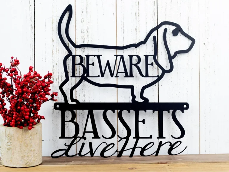 Basset Hound Metal Wall Art, Beware, Metal Sign, Outdoor Sign, Basset, Hound, Metal Wall Decor, Wall Hanging