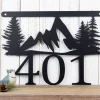 Mountain Metal House Number Sign, Metal Sign, Outdoor Sign, House Numbers, Address Plaque, Custom Sign