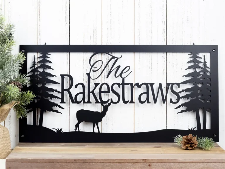 Custom Name Sign, Custom Metal Sign, Metal Sign, Personalized Sign, Lake Home Decor, Cabin Decor, Rustic Decor, Metal Wall Art, Deer