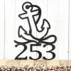 Nautical House Numbers - Metal, Black, Laser Cut, Beach House, House Number, Address Sign, Nautical Decor, Address