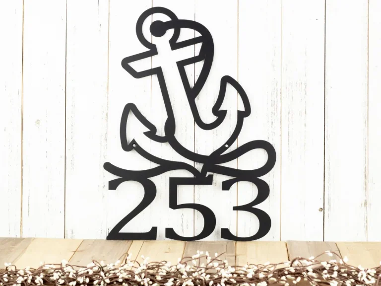 Nautical House Numbers - Metal, Black, Laser Cut, Beach House, House Number, Address Sign, Nautical Decor, Address