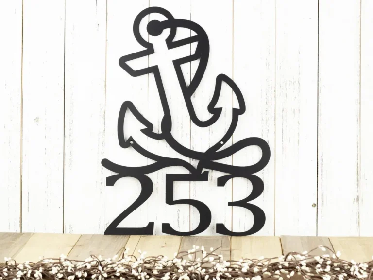 Nautical House Numbers - Metal, Black, Laser Cut, Beach House, House Number, Nautical Decor, Address