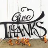 Give Thanks Thanksgiving Metal Sign - Black, Autumn Decor, Fall Sign, Metal Wall Art, Outdoor Sign, Metal Art