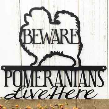 Pomeranian Sign, Metal Wall Art, Outdoor Wall Decor, Dog Mom, Dog Lover Gift, Metal Wall Hanging, Outdoor Sign, Metal Sign