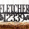 Custom Family Name And Address Metal Sign, House Numbers, Last Name Sign, Metal Wall Art, Outdoor Sign, Address Plaque